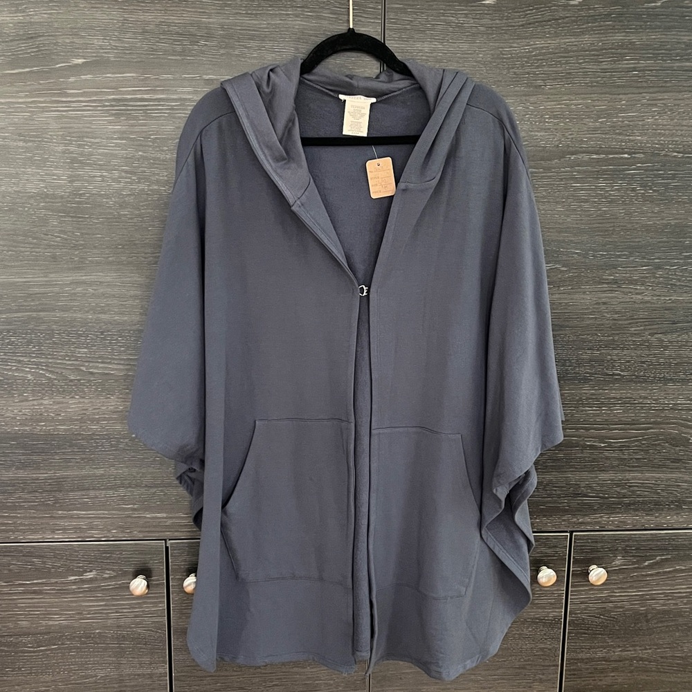 Terrera Grey Blue Hooded Cape Bamboo